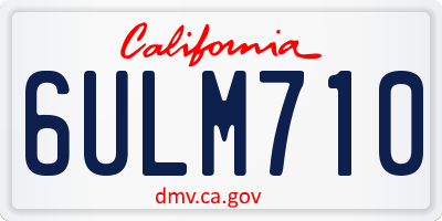 CA license plate 6ULM710
