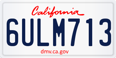 CA license plate 6ULM713