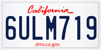 CA license plate 6ULM719