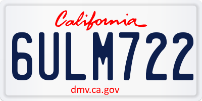 CA license plate 6ULM722