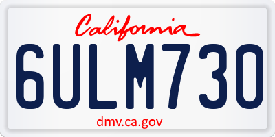 CA license plate 6ULM730