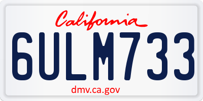 CA license plate 6ULM733