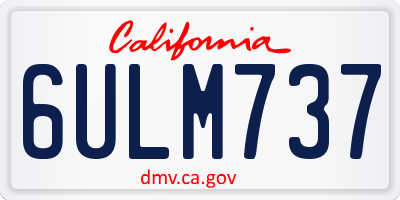 CA license plate 6ULM737