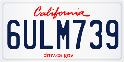CA license plate 6ULM739