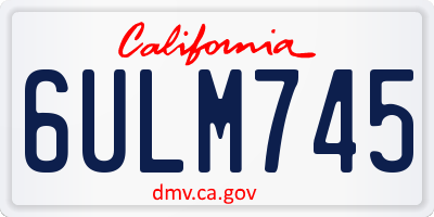 CA license plate 6ULM745