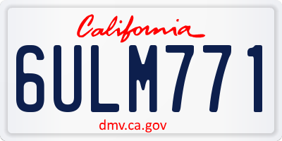 CA license plate 6ULM771