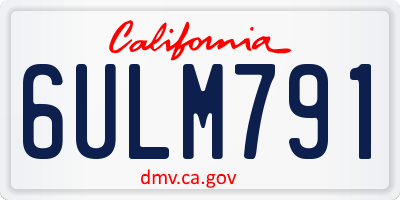 CA license plate 6ULM791