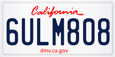 CA license plate 6ULM808