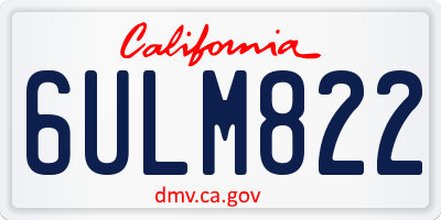 CA license plate 6ULM822