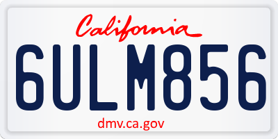 CA license plate 6ULM856