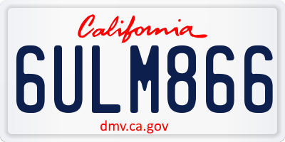CA license plate 6ULM866