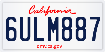 CA license plate 6ULM887