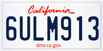 CA license plate 6ULM913