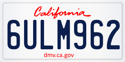CA license plate 6ULM962
