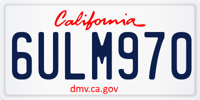 CA license plate 6ULM970