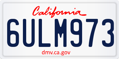 CA license plate 6ULM973