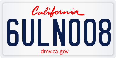 CA license plate 6ULN008