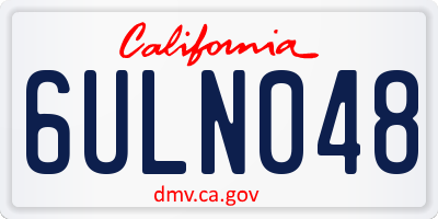 CA license plate 6ULN048