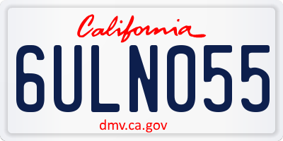 CA license plate 6ULN055