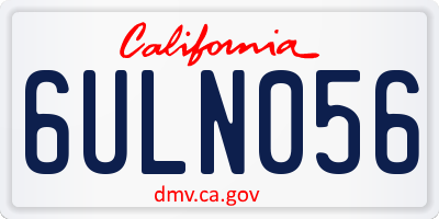 CA license plate 6ULN056