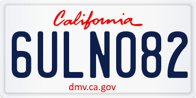 CA license plate 6ULN082
