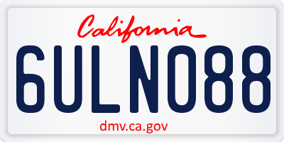 CA license plate 6ULN088