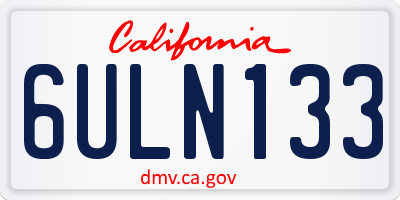 CA license plate 6ULN133