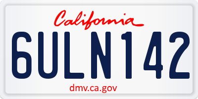 CA license plate 6ULN142