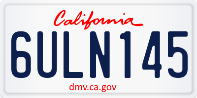 CA license plate 6ULN145