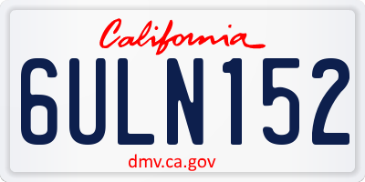 CA license plate 6ULN152