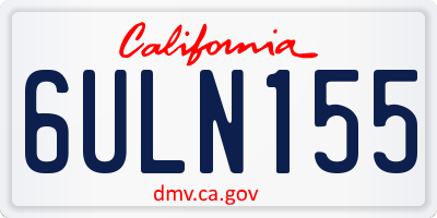 CA license plate 6ULN155
