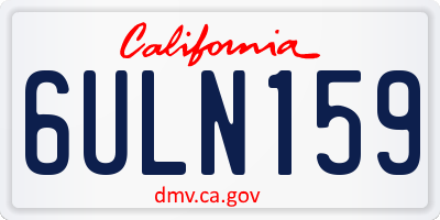 CA license plate 6ULN159