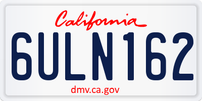 CA license plate 6ULN162