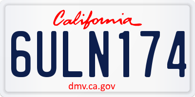CA license plate 6ULN174