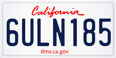 CA license plate 6ULN185