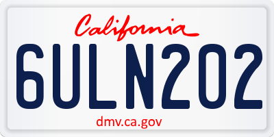 CA license plate 6ULN202