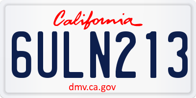 CA license plate 6ULN213