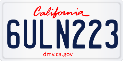 CA license plate 6ULN223