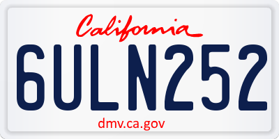 CA license plate 6ULN252