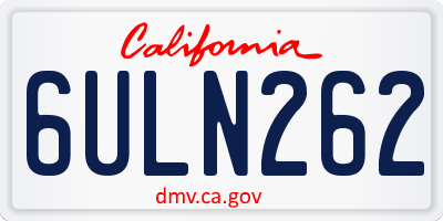 CA license plate 6ULN262