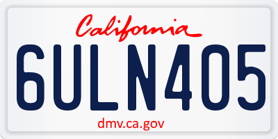 CA license plate 6ULN405