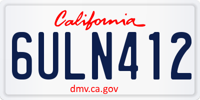 CA license plate 6ULN412