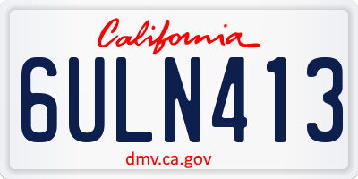 CA license plate 6ULN413