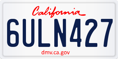 CA license plate 6ULN427