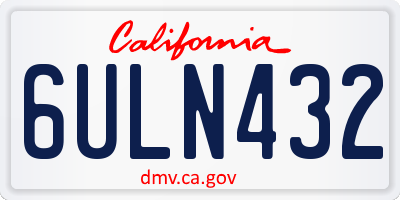 CA license plate 6ULN432