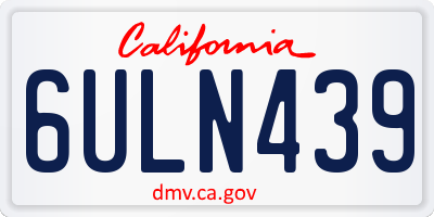 CA license plate 6ULN439