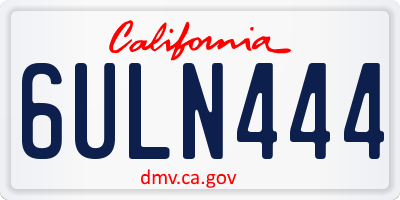 CA license plate 6ULN444