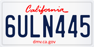 CA license plate 6ULN445