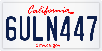 CA license plate 6ULN447