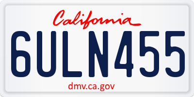 CA license plate 6ULN455